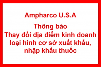 Công ty CP Dược phẩm Ampharco U.S.A thông báo thay đổi địa...